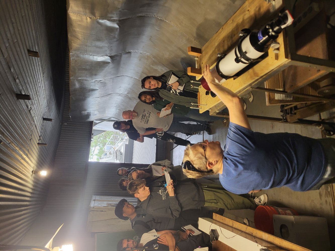 Paula explaining the solar Lunt telescope
