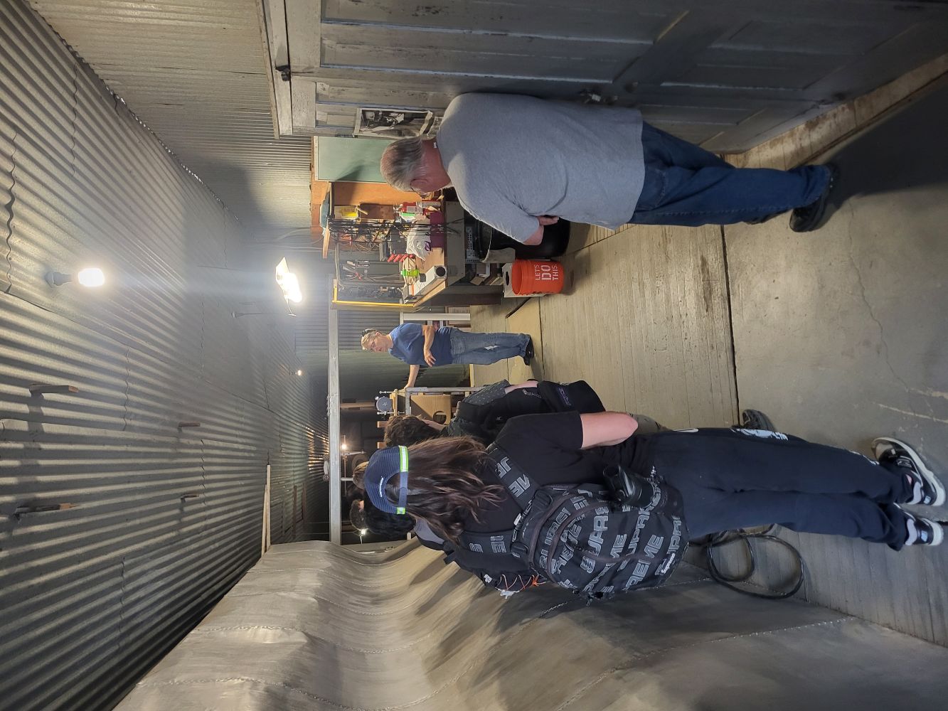 Paula explaining solar physics in the Snow telescope tunnel