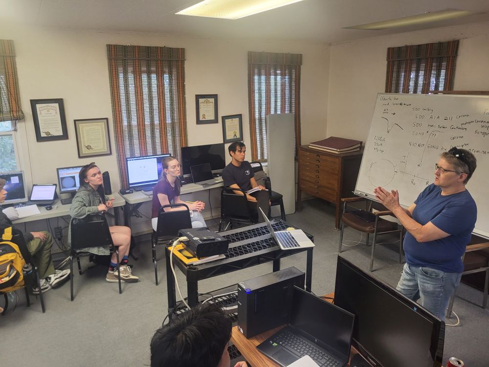 Paula explaining solar physics