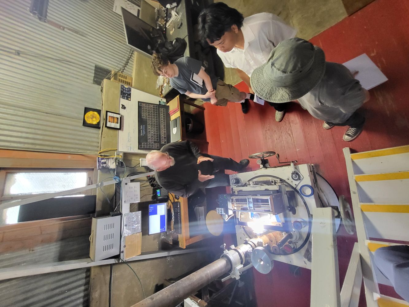 John explaining the Snow telescope spectrograph