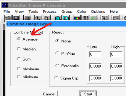 Combining dark images