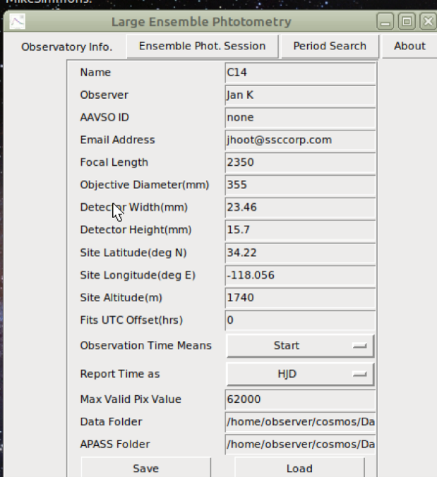 Observatory information