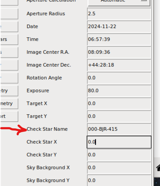 Check star name field