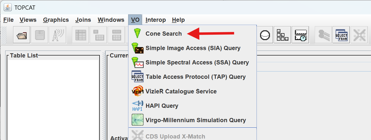 Open Cone Search